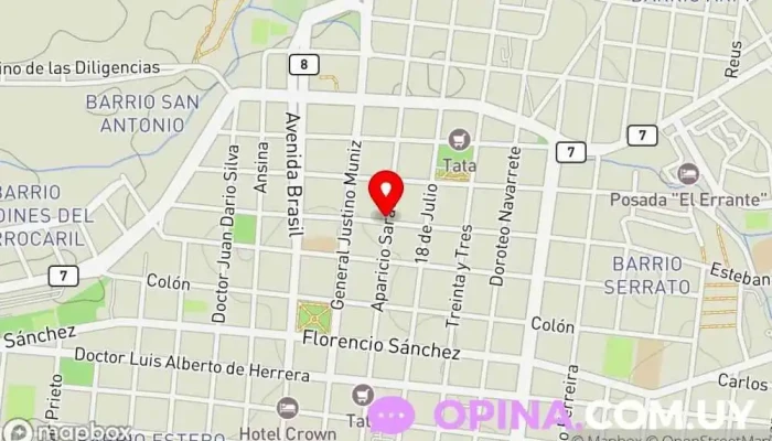 mapa de Punta Láser Clínica dermatológica, Centro de estética, Centro de salud, Clínica especializada en Melo