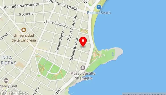 mapa de Punta Trouville Hotel Hotel, Salón para eventos, Organizador de eventos, Apartamento turístico en Montevideo