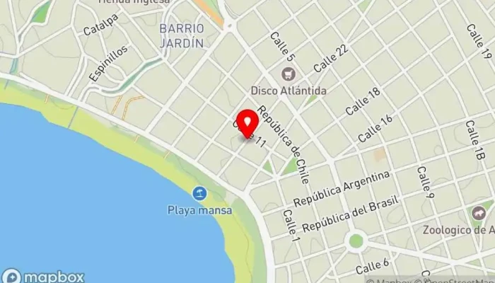 mapa de Punto Beer Pub restaurante, Bar en Atlántida