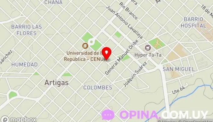 mapa de PuntoCOM Artigas Academia de informática en Artigas