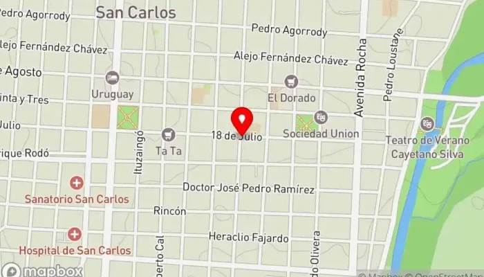 mapa de Puntos Lounge en San Carlos