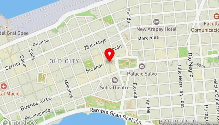 mapa de PV Lounge Restaurante en Montevideo