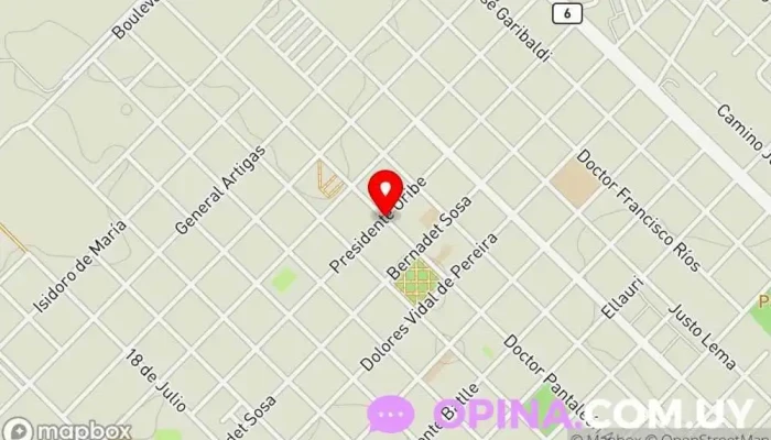 mapa de Quiropraxia y kinesiologia Sarandi dél yi pura vida Quiropráctico, Clínica china, Kinesiólogo, Masajista en Sarandí del Yí