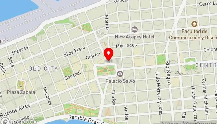 mapa de Radisson Montevideo Victoria Plaza Hotel Hotel en Montevideo