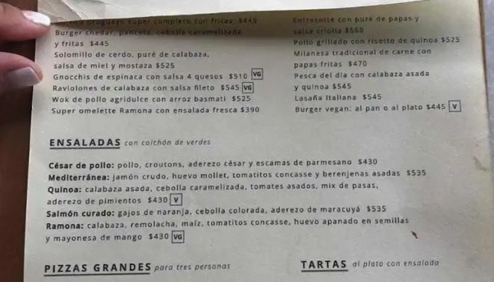 Ramona Wtc Menu - Restaurante