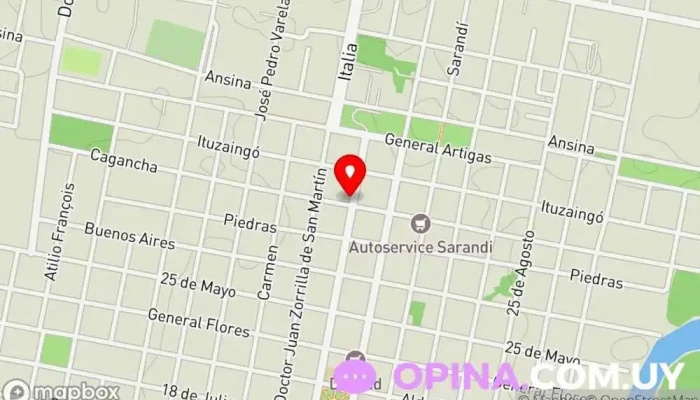 mapa de Raquel Manitto Propiedades Agencia inmobiliaria en Carmelo