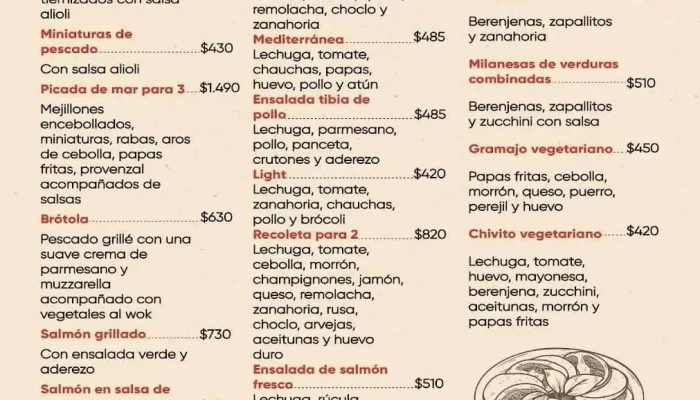 Recoleta Menu - Restaurante