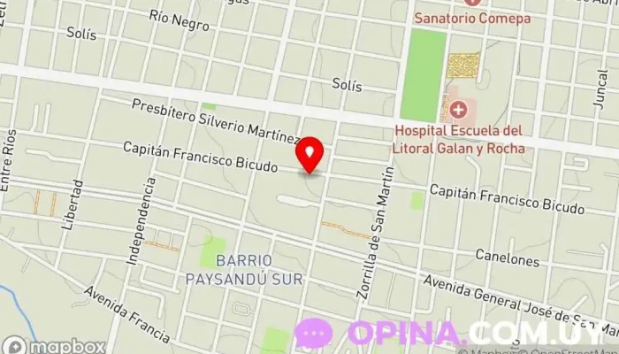 mapa de Residencia Universitaria Pueblo Universitario Residencia de estudiantes en Paysandú