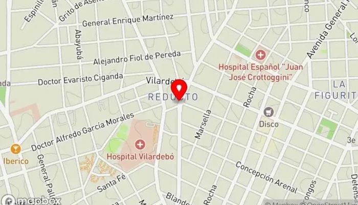 mapa de Residencial Reducto Hotel en Montevideo