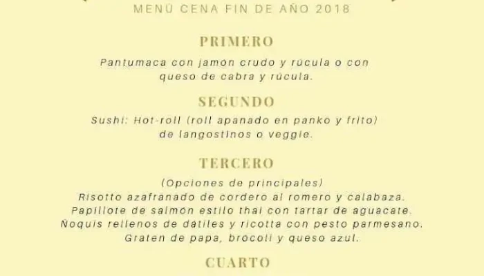 Restaurant Aquel Abrazo:  Menu - Restaurante