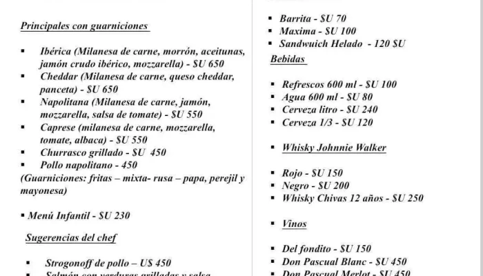 Restaurante El Fondito:  Menu - Restaurante