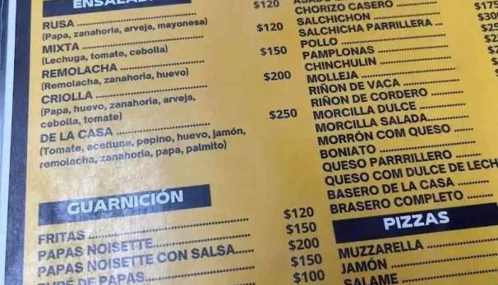 Restaurante Los Crioulos:  Menu