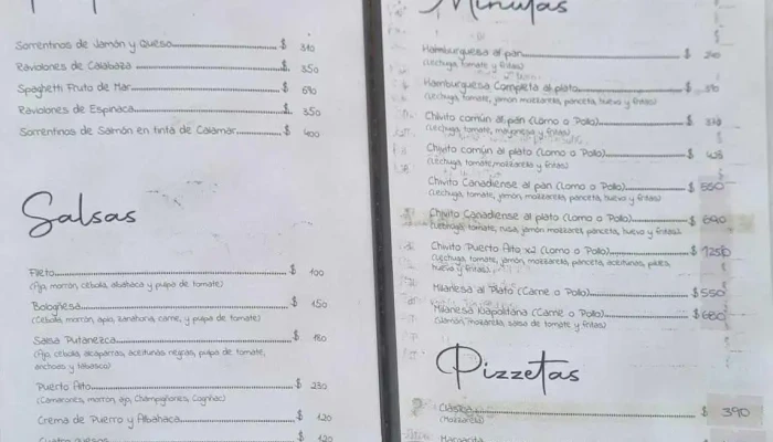 Restaurante Puerto Alto:  Menu