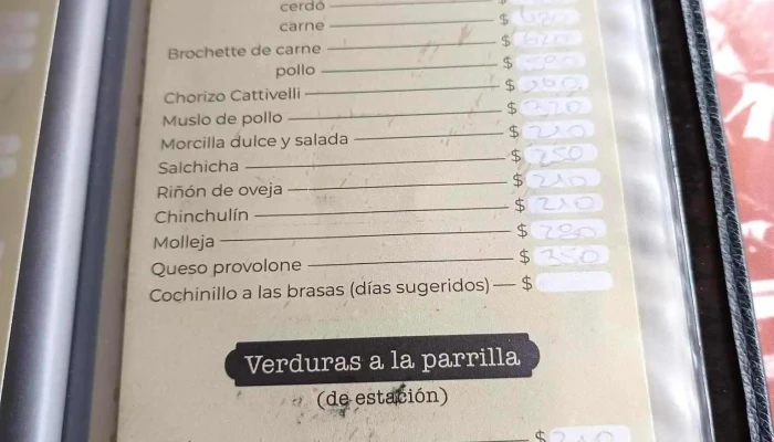 Restaurante V8:  Menu