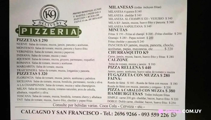 Resto Pub El 9:  Menu - Restaurante