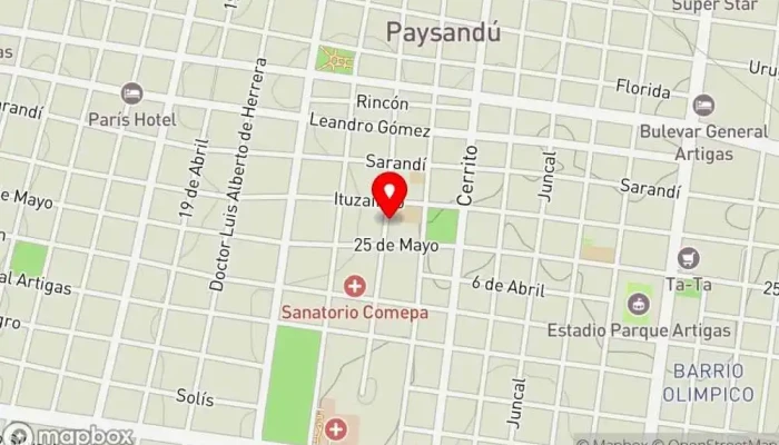 mapa de Reynoso Brothers Pizzería en Paysandú