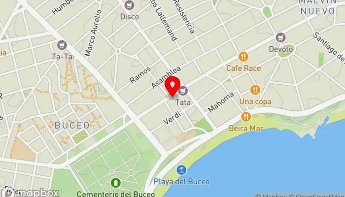 mapa de Ricca Pizza Buceo Restaurante en Montevideo