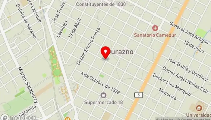 mapa de Rincón Dulce Panadería en Durazno