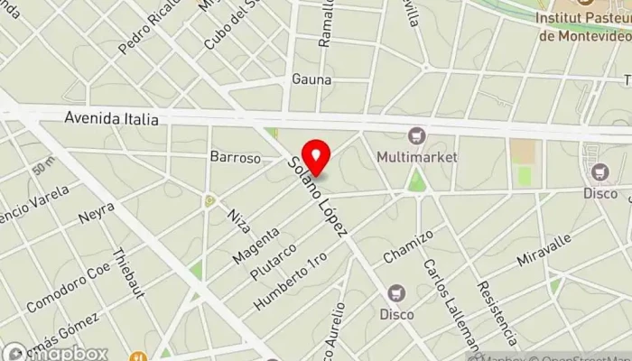 mapa de ROCINANTE BUCEO Restaurante, Parrilla, Pizzería en Montevideo