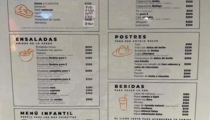 Rodelu Prado:  Menu - Restaurante