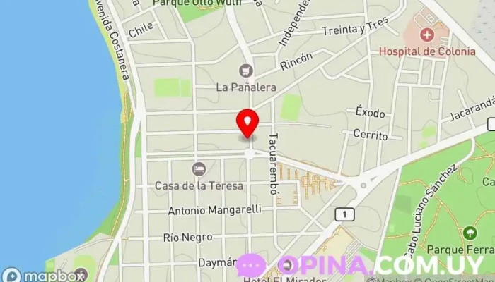 mapa de Rodríguez Flórez Propiedades Agencia inmobiliaria, Inmobiliaria en Col. del Sacramento