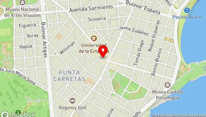 mapa de Rosa's dessert Cafetería en Montevideo