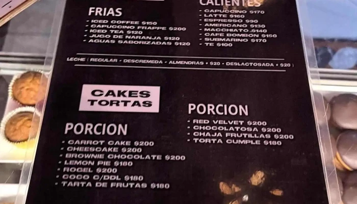 Rosas Dessert Menu - Cafetería