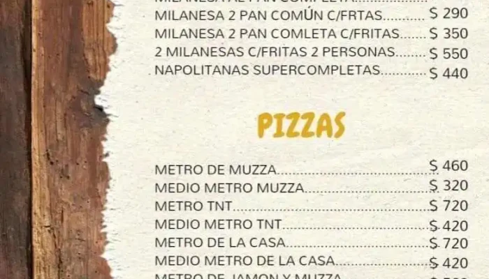 Rotiseria La Gruta Menu