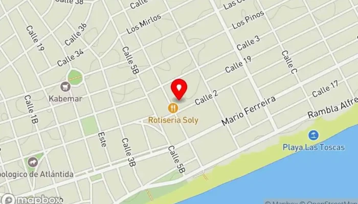 mapa de Rotiseria Soly Restaurante de comida rápida en Atlántida