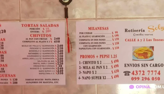 Rotiseria Soly:  Menu - Restaurante de comida rápida