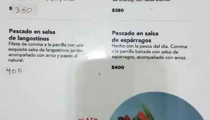 Sabor Peruano:  Menu