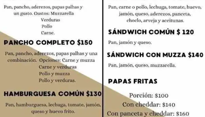 Sabor Urbano:  Menu