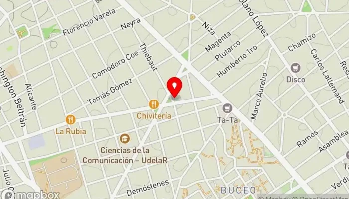 mapa de Sabor y pico Pizzería en Montevideo