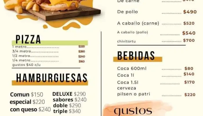 Sabores De Casa:  Menu - Pizzería