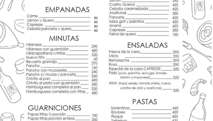 Sabores De La Colonia:  Menu