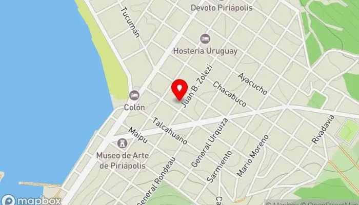 mapa de Salón Club de Bochas Recinto para eventos en Piriápolis