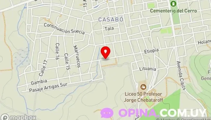 mapa de Salón Faluca Papelería, Copistería, Tienda de artículos para el hogar, Kiosco, Juguetería en Montevideo