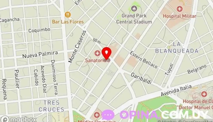 mapa de Sanatorio Médico Villa Carmen Servicio de salud mental, Hospital en Montevideo