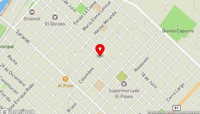 mapa de Santa Lucía, Departamento de Canelones Cafetería en Santa Lucía