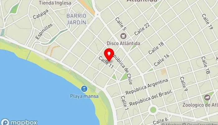 mapa de Sassari Atlántida Heladería en Atlántida