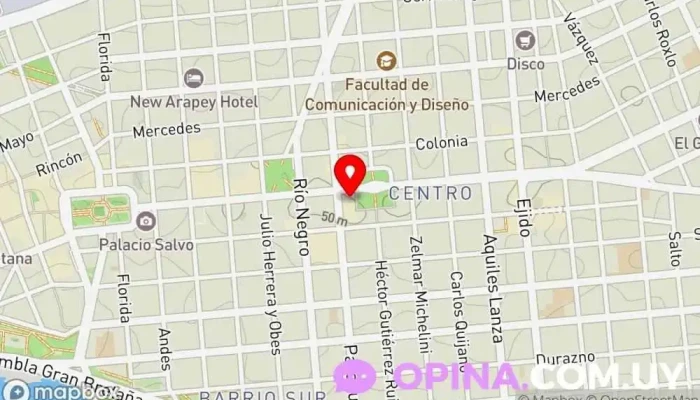 mapa de Semanario La Mañana  en Montevideo