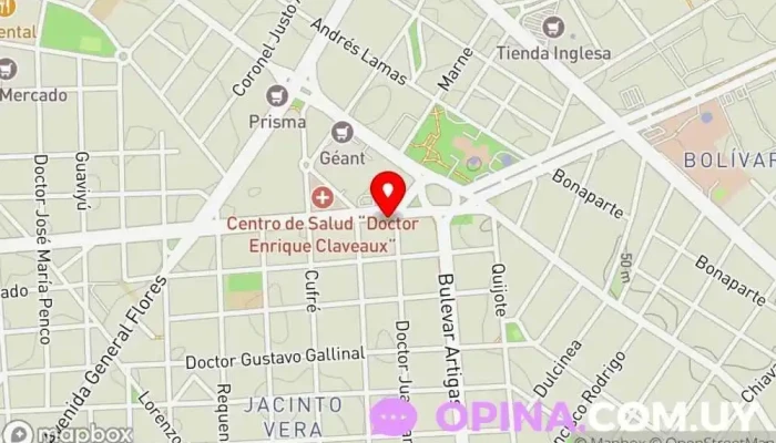 mapa de SEMM Policlínico Libertad Hospital, Servicio de emergencias, Centro médico, Centro de salud y bienestar en Montevideo