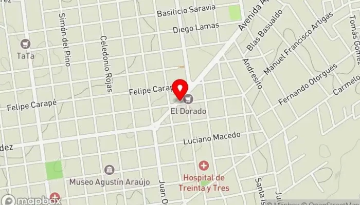 mapa de Senda Taxi Comercio en Treinta y Tres