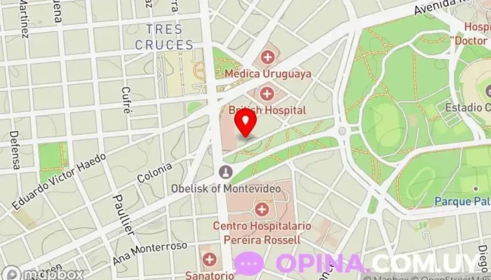 mapa de Sociedad Médica Universal Hospital privado en Montevideo