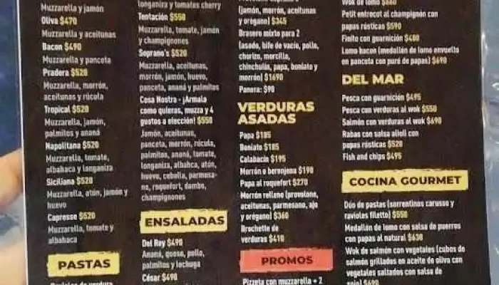 Sopranos Malvin Menu