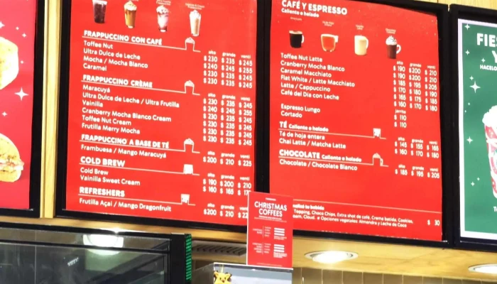 Starbucks:  Menu - Cafetería