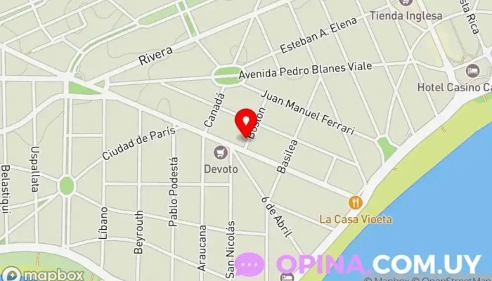 mapa de Surmontes BH Inmobiliaria Agencia inmobiliaria, Agencia de bienes inmuebles comerciales en Montevideo