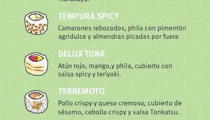 Sushiapp Zonamerica:  Menu