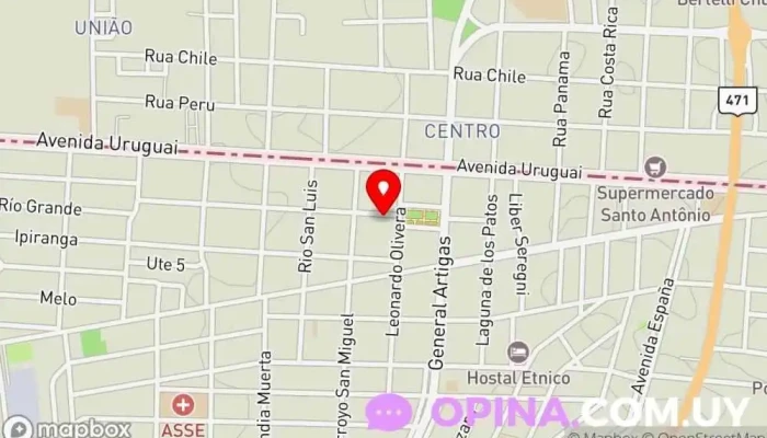 mapa de TAEKWON- DO ITF CHUY Escuela de artes marciales en Chuy