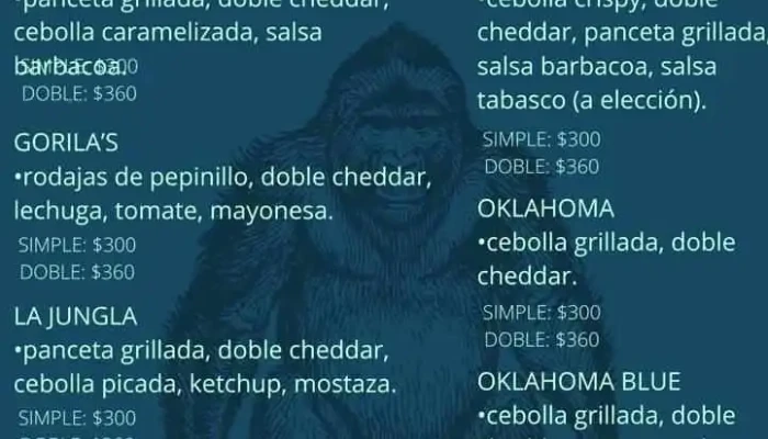 Tarzan Bier:  Menu - Cervecería artesanal